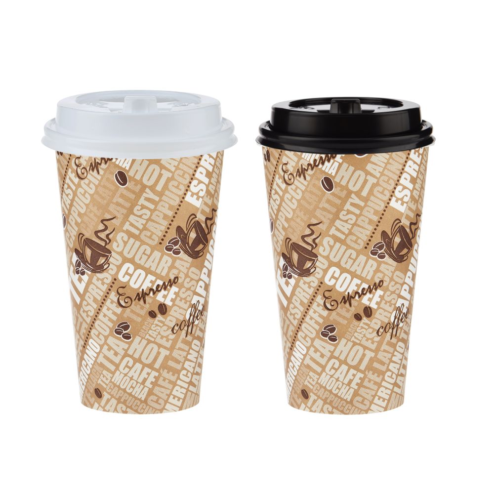1000 Pieces 16 Oz Printed Single Wall Paper Cups-Hotpack