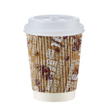 500 Pieces 8 Oz Printed Ripple Paper Cups
