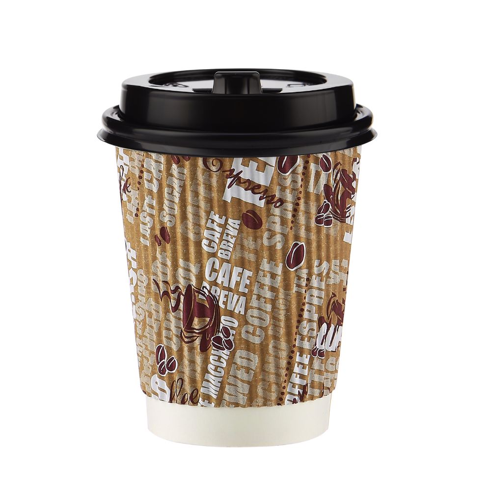 8 Oz Printed Ripple Paper Cups