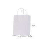 250 Pieces Twisted Handle White Paper Bag