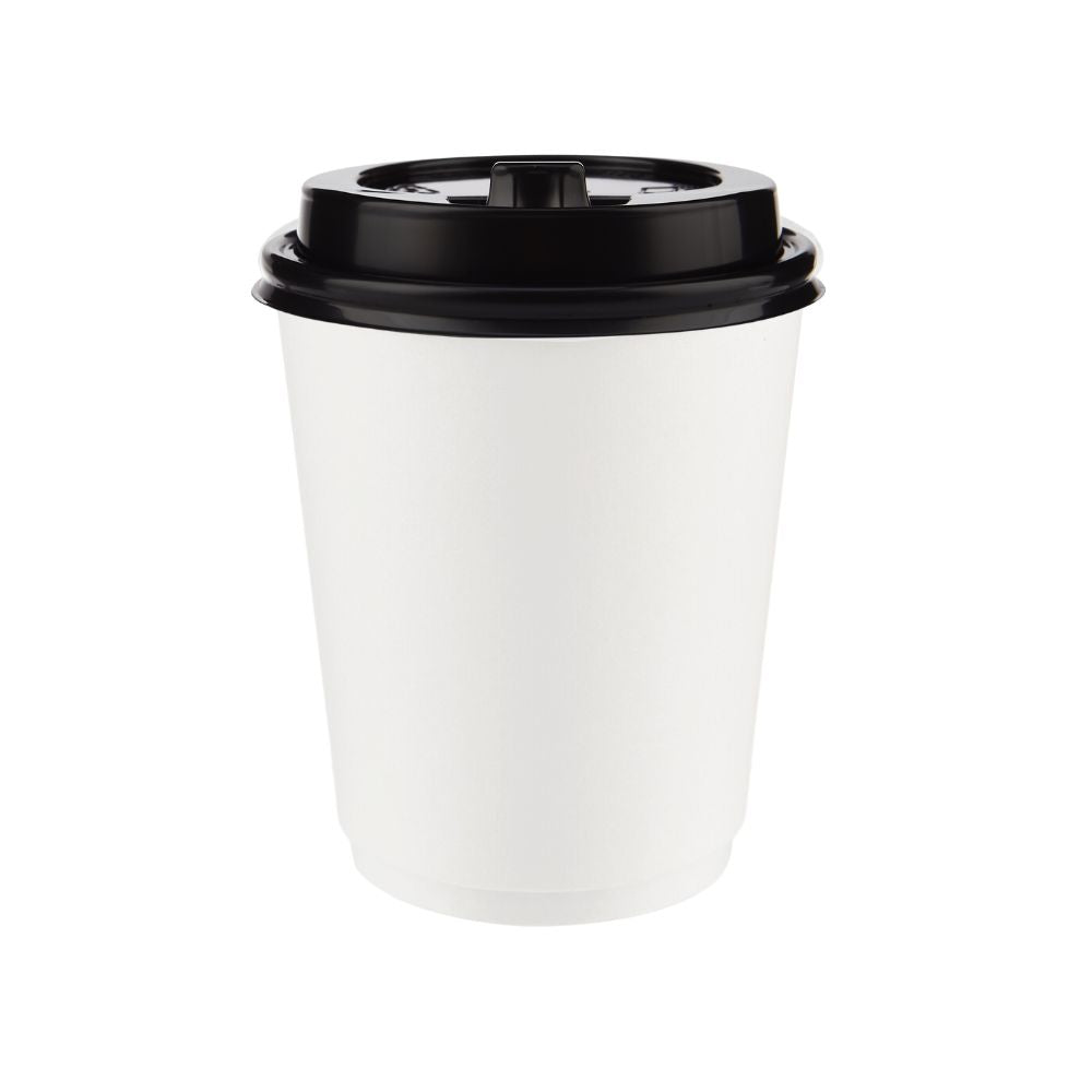 White Double Wall Paper Cups with Lid