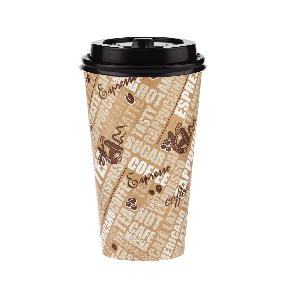 1000 Pieces 16 Oz Printed Single Wall Paper Cups-Hotpack