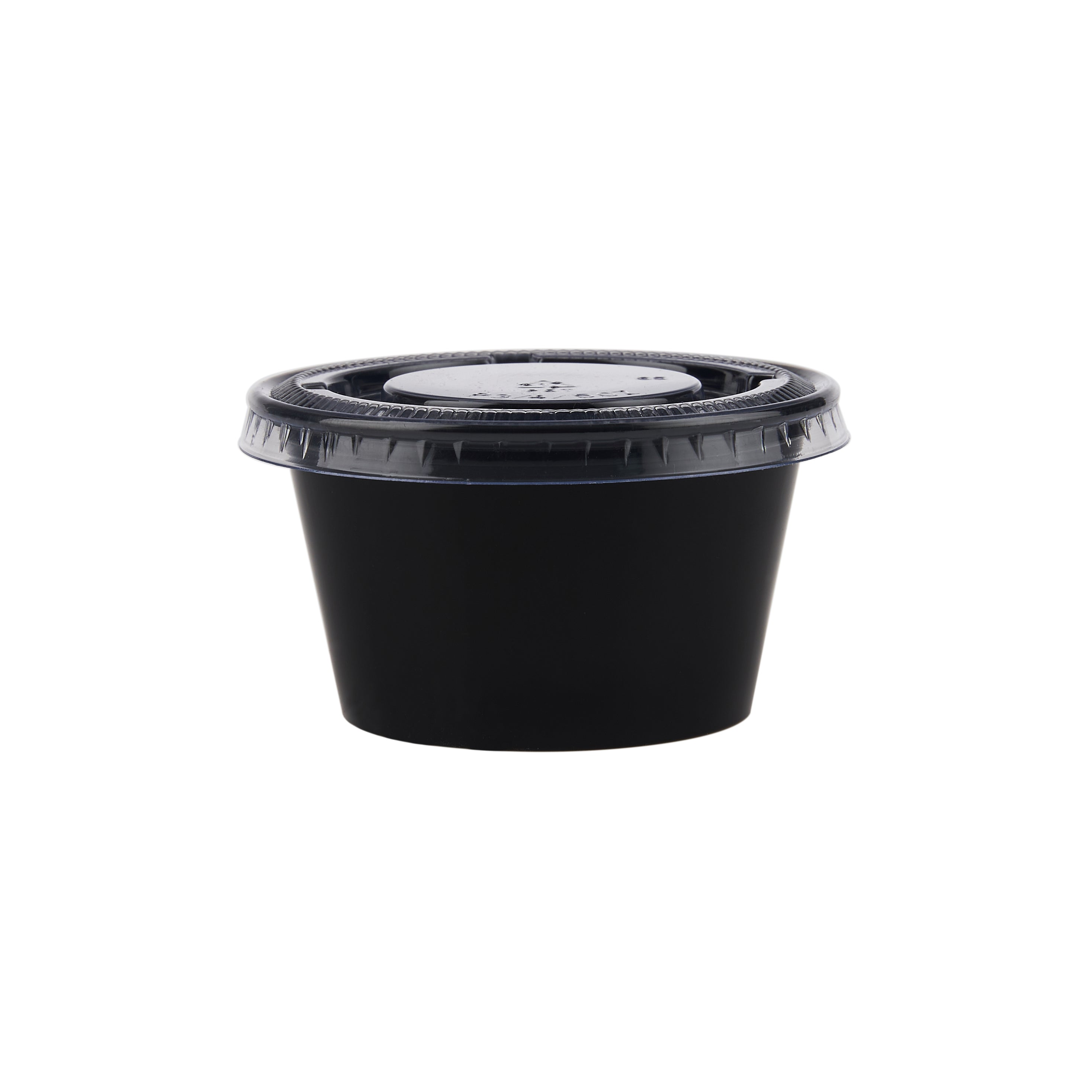Black Portion Cup With Clear Lid 80 CC-Hotpack
