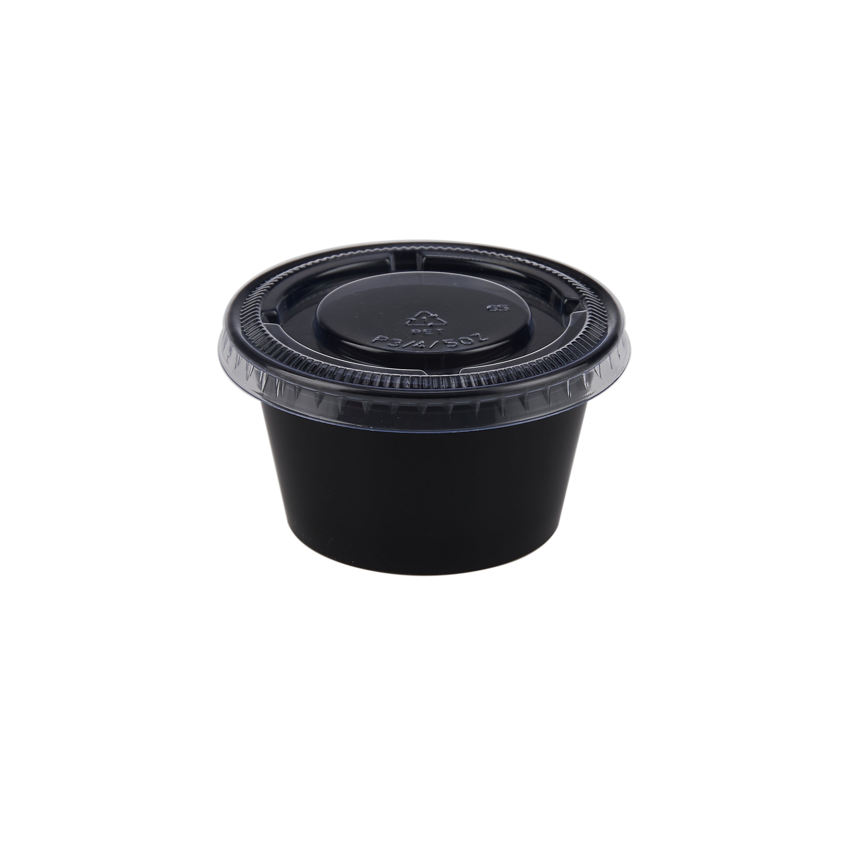 Black Portion Cup With Clear Lid-Hotpack