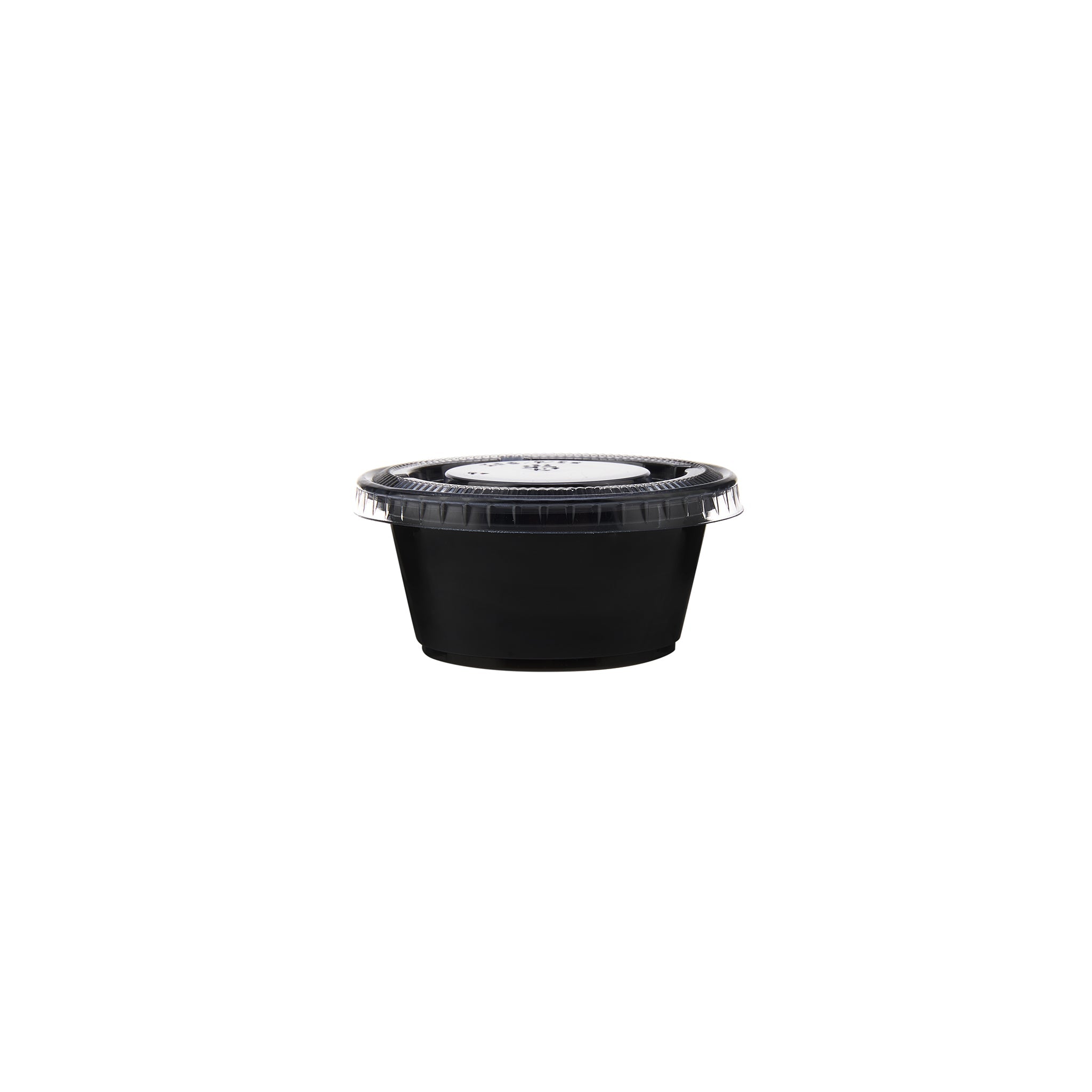 2500 Pieces 3 Oz Black Portion Cup With Clear Lid 80 CC