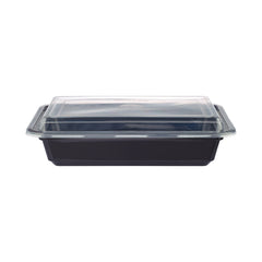 24 Oz Black Base Rectangular Container With Lid 
