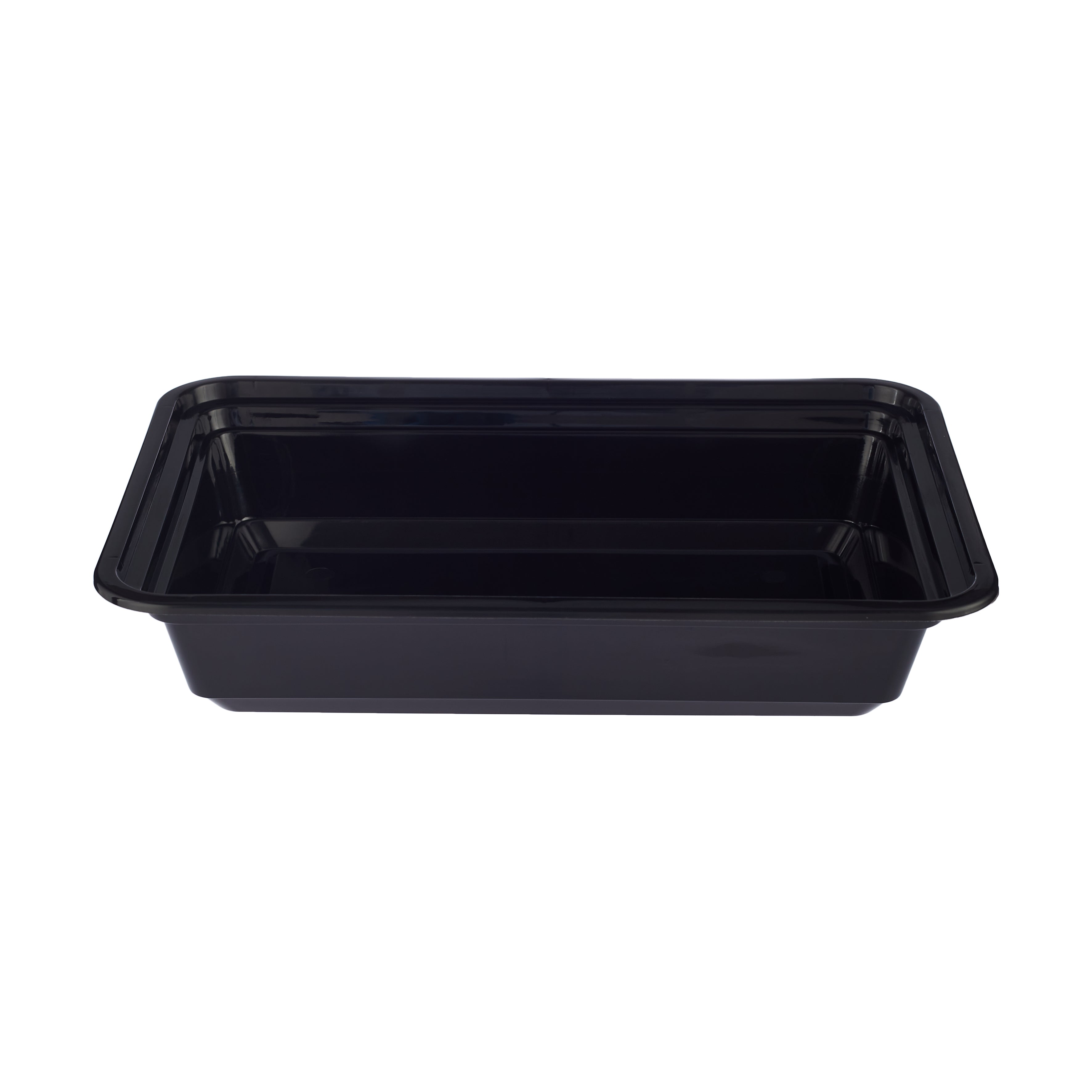 150 Pieces Black Base Rectangular Container 24 Oz With Lid- Hotpack