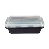 150 Pieces Black Base Rectangular Corrugated Container 32 Oz With Lid -Hotpack