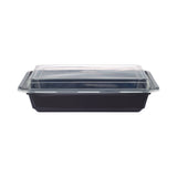 150 Pieces Black Base Rectangular Corrugated Container 32 Oz With Lid - Hotpack