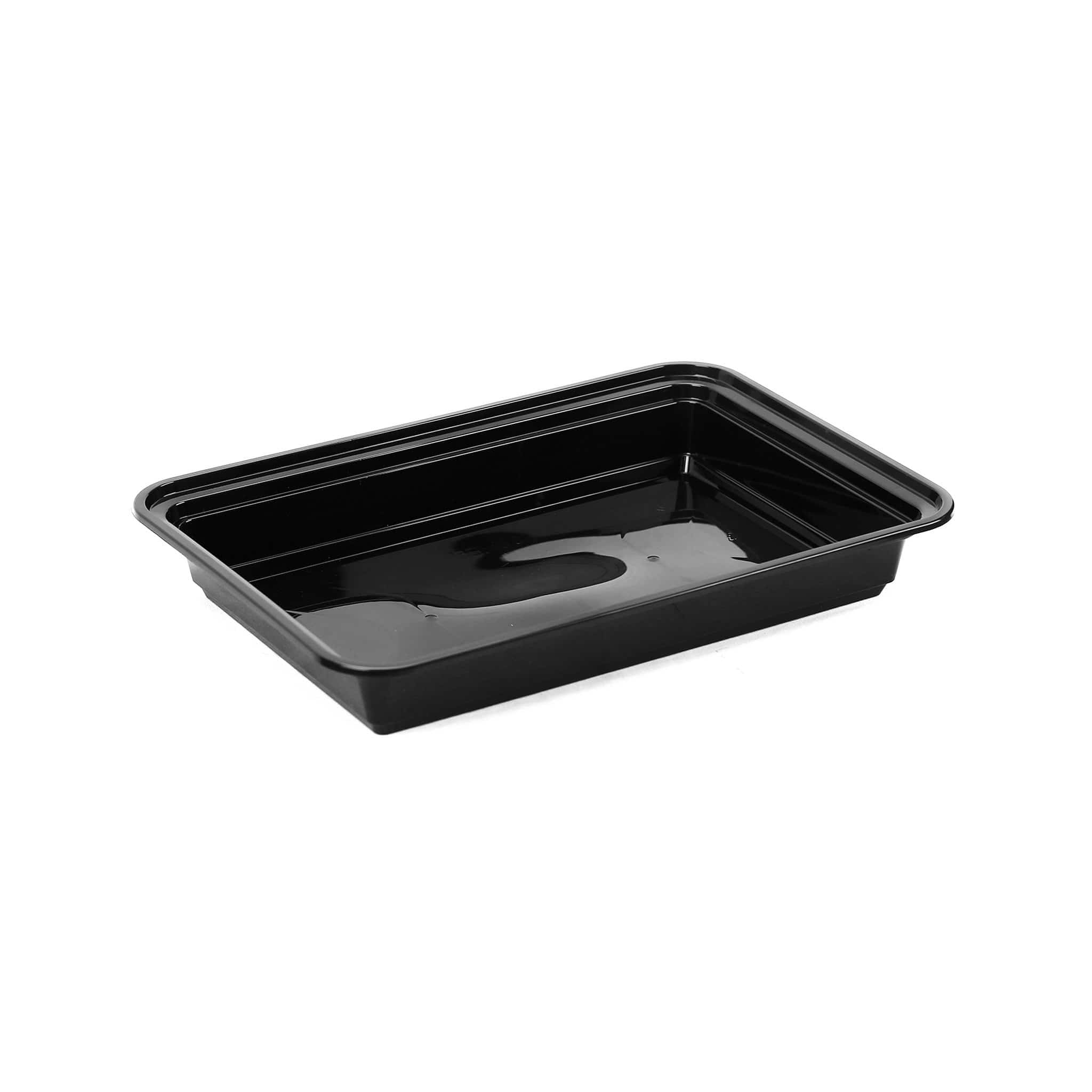 58 Oz Black Base Rectangular Container With Lid