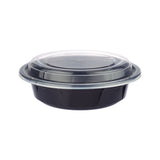 150 Pieces Black Base Round Container 16 Oz With Lid- Hotpack
