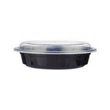 150 Pieces Black Base  Round Container 24 Oz With Lid- Hotpack