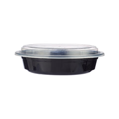 24 Oz Black Base Round Container With Lid
