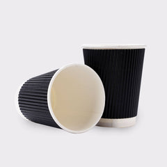 Black Ripple Paper Cups