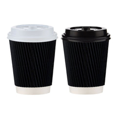 Black Ripple Paper Cups