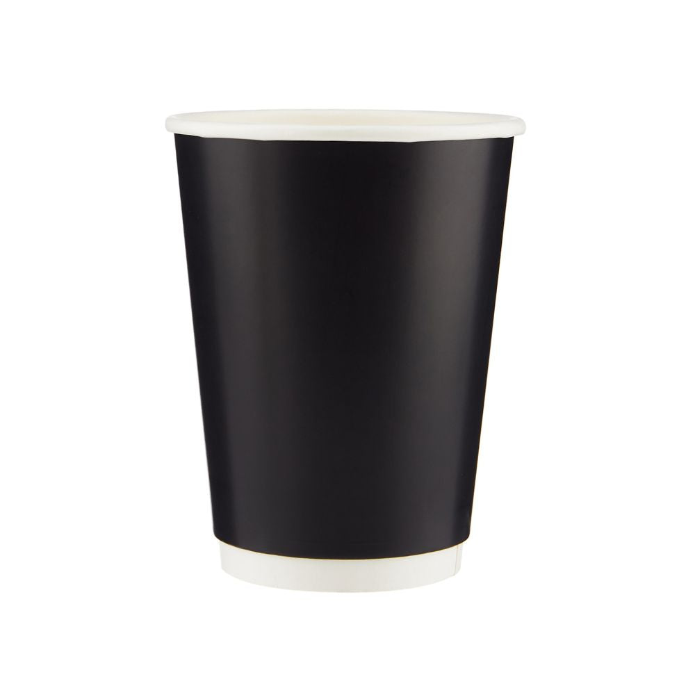 500 Pieces Black Double Wall Paper Cups 12 Oz