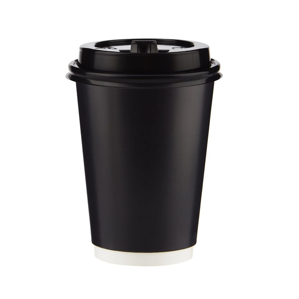 500 Pieces Black Double Wall Paper Cups 12 Oz