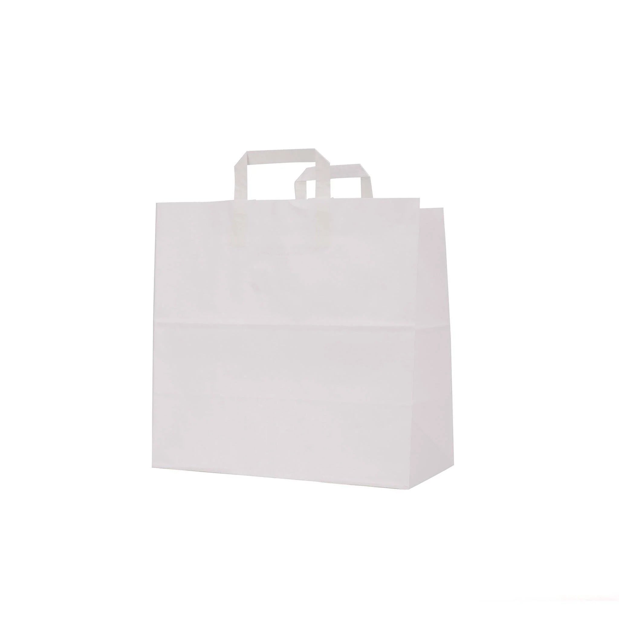 White Paper Bag with Flat Handle