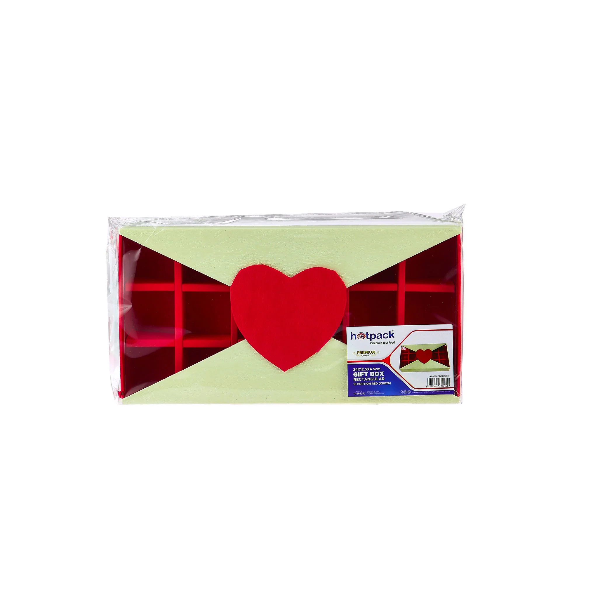 Gift Box Rectangular 18 Portion Red