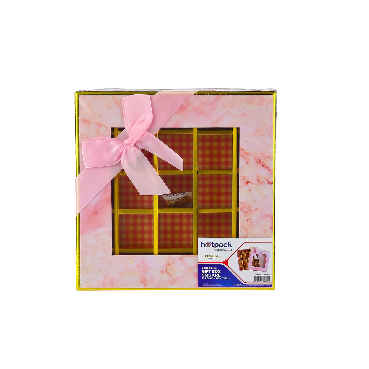 Gift Box Square 25 Portions  Pink