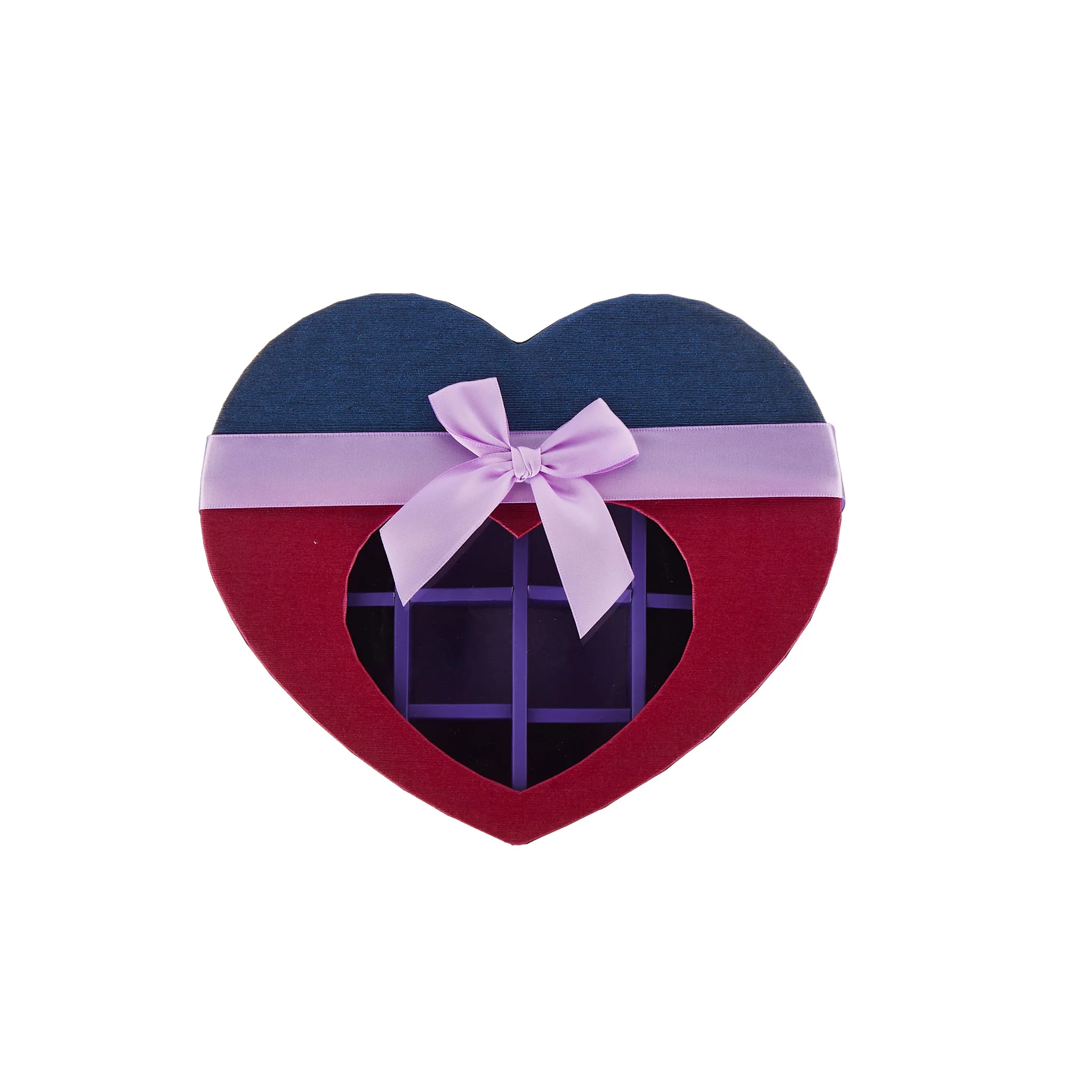 Gift Box Heart Shape 21 Portions Purple