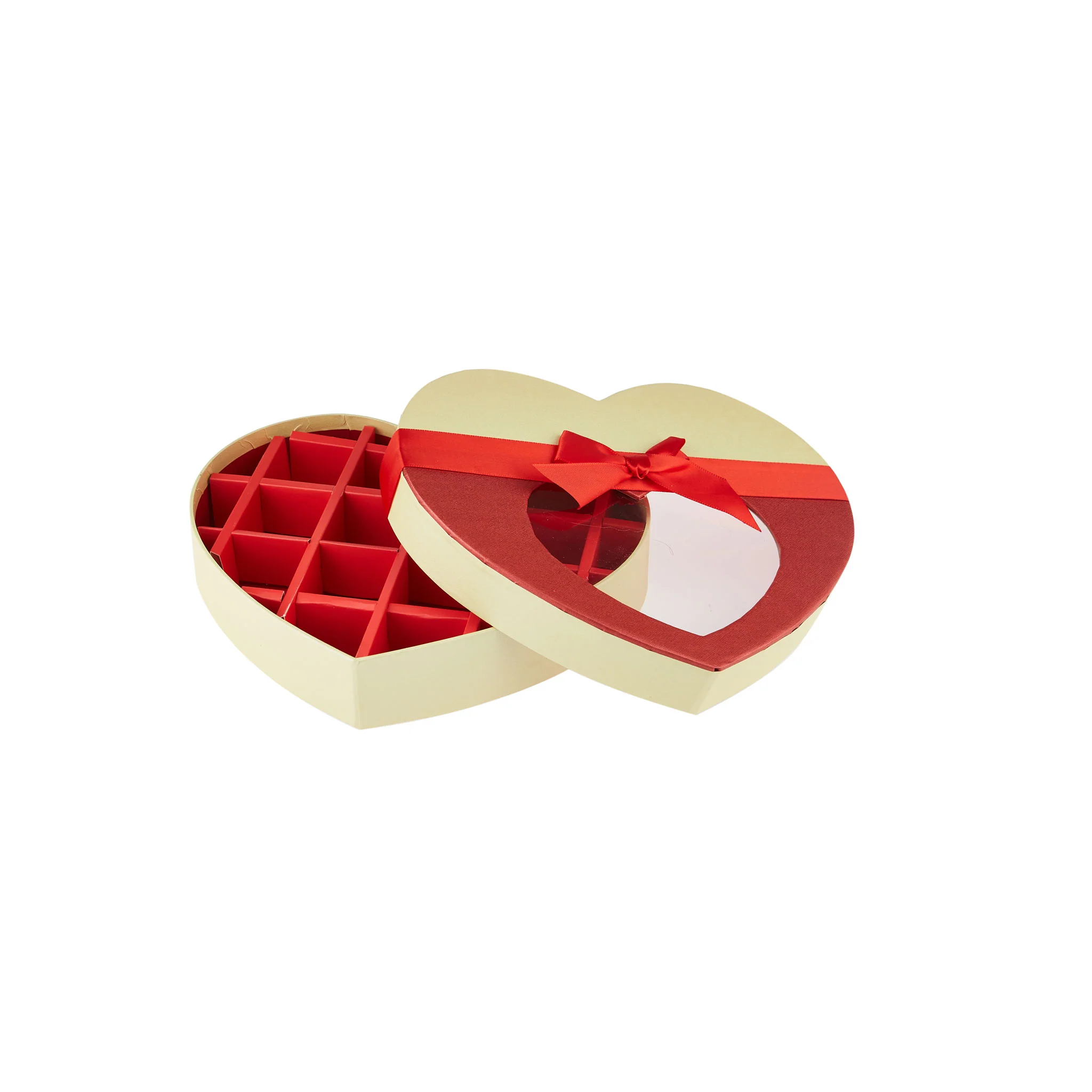 Gift Box Heart Shape 21 Portions Red
