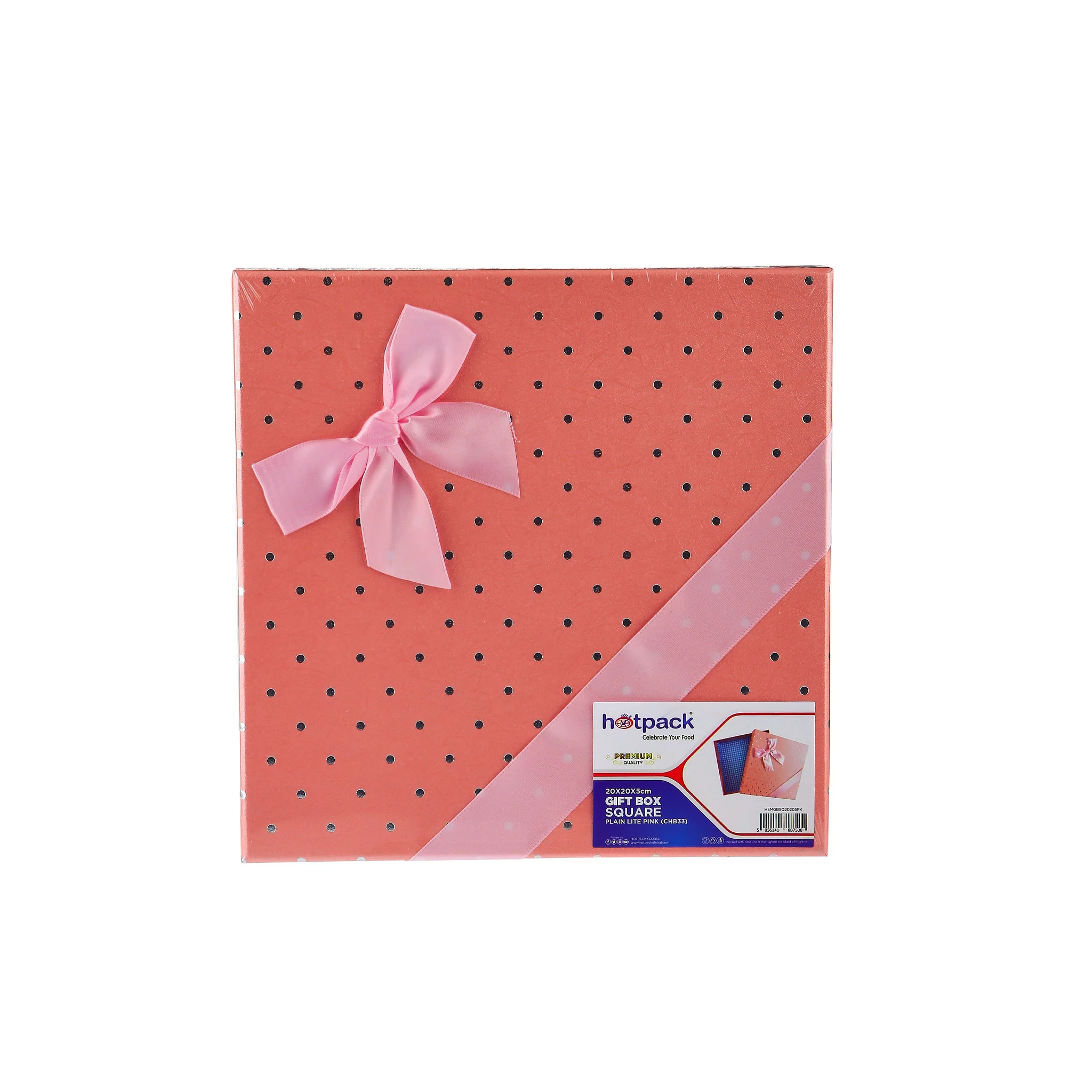 Gift Box Square 20x20x5 Cm Pink