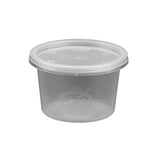 1000 Pieces Clear Round Microwavable Portion Cup 100 Ml With Lid - Hotpack
