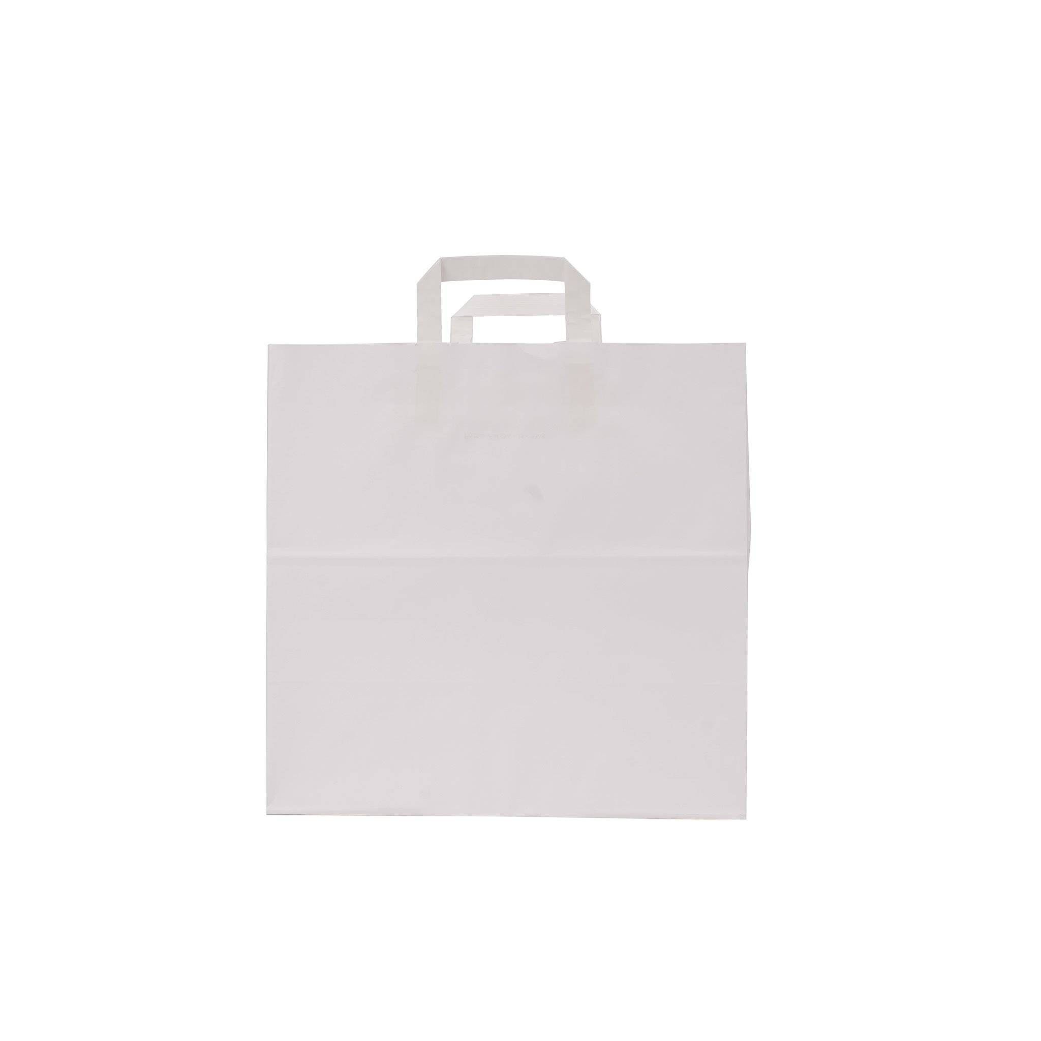 Paper Bag White Flat Handle 