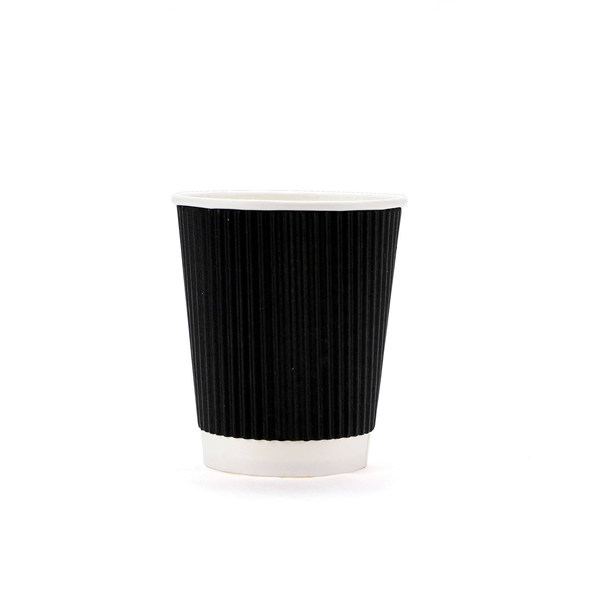 8 Oz Black Ripple Paper Cups