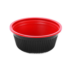 Red and Black Soup Bowl with Lids