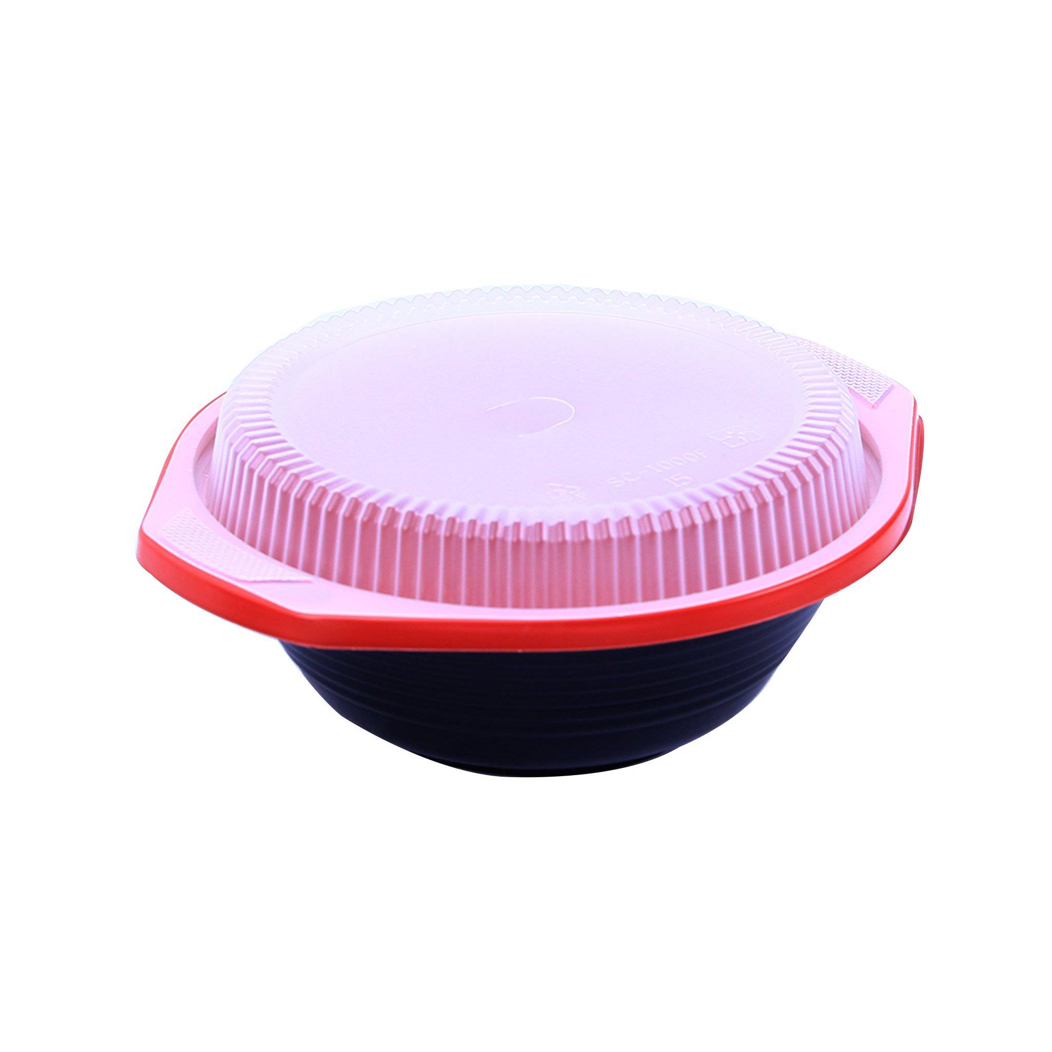 Red and Black Soup Bowl with Lids