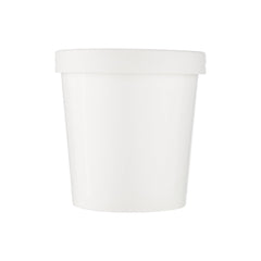 White Paper Noodle Bowl with Paper Lid